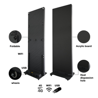 Pantalla LED Portátil para Publicidad en TV Digital, Cartel Plegable Móvil con Estuche de Transporte para Escenarios de Iglesias