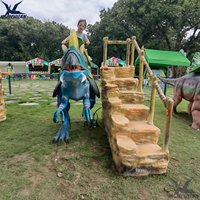 Grand dinosaure à bascule à monter, jeu animatronique, dinosaure blindé à monter pour enfants avec escalier pour centre commercial, utilisation par les enfants