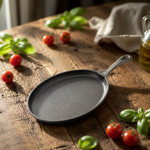 WELLMES Bestseller Antihaft-Gusseisenpfanne mit Holzgriff Ofenfest Sizzling Steak Pan Fajita Set Umweltfreundlich Gas- und Induktionsgeeignet - Product Image 2