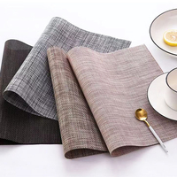 Napperons STARUNK résistants à la chaleur Tapis de table à manger en lin couleur écologique Napperons en vinyle tissé en PVC antidérapants