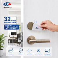 Sistema de Cerradura de Puerta de Hotel de Aleación de Zinc con Bloqueo Automático, 13.56Hz, Control de Acceso con Tarjeta, Software Gratuito, Certificado UL CE