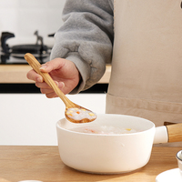 Cuillère à mélanger en bois d'olivier en forme de cœur à long manche, cuillère à apéritif, ustensiles de cuisine pour cadeau, vente en gros Natural House