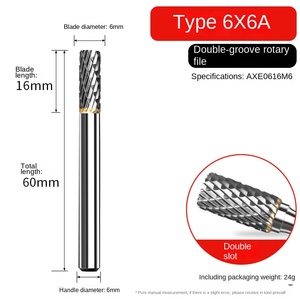 6mm chân đôi sáo vonfram thép phay phay tập tin quay cacbua và đầu mài kim loại bán nhà máy trực tiếp - Product Image 6