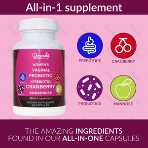 Dromaka <span class=keywords><strong>Probiotique</strong></span> Oral Personnalisé avec Logo pour Femmes, 60 Capsules/Flacon, Hygiène Féminine, PH, Santé Intime Vaginale - Product Image 4