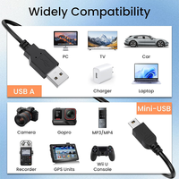 Cable USB AM/Mini B 3A de Carga Rápida Personalizado, con Malla de Protección de PVC, para Computadora, Escáner de Código de Barras, Impresora (Certificado CE/FCC)