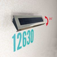 Lampes solaires d'extérieur pour numéros de maison - Lumière solaire d'extérieur pour plaque de numéro de maison - Lumière murale pour maison, jardin, patio et cour