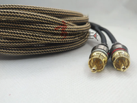 Kabel RCA Berlapis Emas Senger 5M dengan Pelindung Anyaman untuk Koneksi Speaker Amplifier Daya Subwoofer Audio Mobil, Mendukung Model 1080p