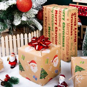 Kraft Christmas <b>Wrapping</b> <b>Paper</b> Roll Reversible Santa Tree Design 46.8 Sq Ft Recyclable Gift Craft <b>Paper</b> - Product Image 5
