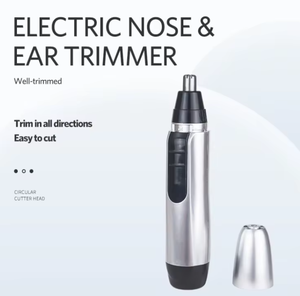 Tondeuse électrique en acier inoxydable pour poils du nez et des oreilles, tête de coupe rotative, outil de toilettage, tondeuse à poils du nez pour hommes, nettoyage du visage - Product Image 2