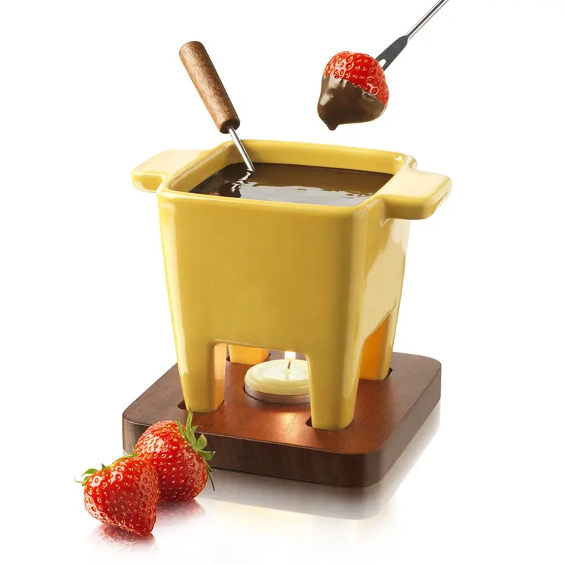 Porselein Kaas Fondue Set Custom Chocolade Fondue Pot Set Keuken Kaas Kom Melting Pot