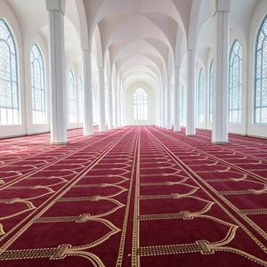 Tappeto da Preghiera per Moschea a Tutta Parete, Design Geometrico ad Arco Simmetrico, Impermeabile e Antimuffa per <span class=keywords><strong>Sala</strong></span> di Preghiera dell'Accademia Islamica - Product Image 1