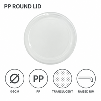 Yunuoxi Couvercle en plastique PP de 9 cm pour mini-récipient rond, 5,9 g, translucide, empilable, vente en gros, direct usine