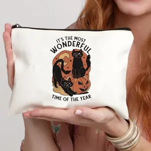 Bolsas de <span class=keywords><strong>Maquillaje</strong></span> de Halloween con Cremallera, Diseño de Dibujos Animados, para Cosméticos, Labiales, Viajes, Kits de Aseo para Mujeres, Escuela - Product Image 3