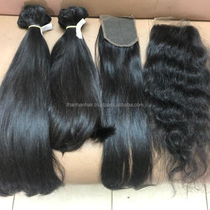 Cheveux soyeux disney, tissage en lot avec closure, extensions de cuticules lisses, cheveux vierges - Product Image 2