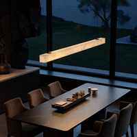 Luminaires suspendus linéaires en marbre de luxe moderne minimaliste, lustre en albâtre pour salle à manger, restaurant, îlot de cuisine