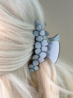 Classique haute qualité creux fleur diamants acétate pince à cheveux français élégant plaque pinces à cheveux pour dame fête