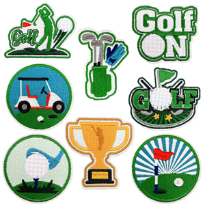 Custom Golf Theme Embroidery <b>Iron</b> On Patch Set for Clothing and Bags - Product Image 1