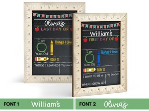 วันแรกของป้ายโรงเรียนพร้อมไม้บรรทัดไม้กรอบกระดานดำของเล่นสำหรับเตียงเด็กตกแต่งผนังแม่เหล็กสำหรับกลับไปโรงเรียน - Product Image 6