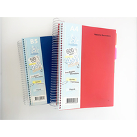 Échantillon gratuit de cahier à spirale pour l'école format A5 A4 avec logo personnalisé 6 sujets