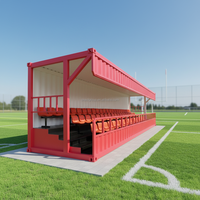 Tribune modulaire préfabriquée en conteneur, gradins portables pour stade de football, sièges de stade temporaire pour spectateurs, CTN-64