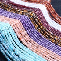 MOQ=1 Perles Rondelles Facettées 2x3mm en Pierre Naturelle, Perles Gemmes Facettées pour la Fabrication de Bracelets, Colliers et Bijoux