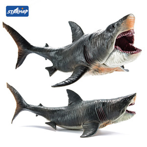 Tiburón Tigre grande transfronterizo <span class=keywords><strong>Megalodon</strong></span> MODELO DE Animal marino simulado juguete de adorno de plástico suave para temática congelada submarina - Product Image 4