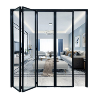 Porte pliante en aluminium avec système de fermeture silencieuse, évitant les bruits d'impact forts, cloison intérieure, vente en gros