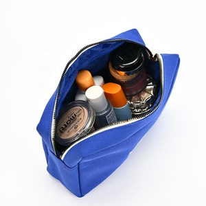 Pochette de maquillage portable grande capacité en toile personnalisée, motif rayures <span class=keywords><strong>bleu</strong></span> roi, imprimé coquillages et crabes, sac de voyage pour femme - Product Image 5