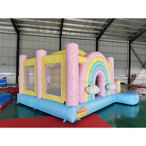 Nouvelle conception de château gonflable commercial, château gonflable rose pour enfants, combo de saut et toboggan, matériau PVC, 5x4,5 m, >500 kg - Product Image 5