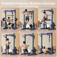 Machine Smith multifonctionnelle pour la maison, rack à squats avec croisement de câbles pour l'entraînement musculaire
