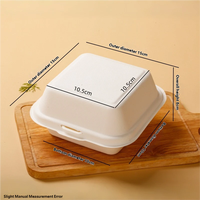 Boîte en pulpe de canne à sucre naturelle biodégradable avec fenêtre transparente, personnalisable, jetable, pour gâteaux, burgers, tiramisu, plats à emporter et déjeuners