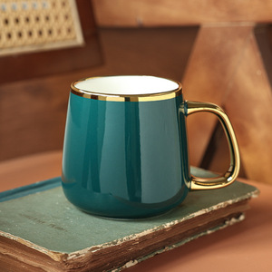 <b>Ceramic</b> Mug Porcelain Gold Plated Morden Luxury Business Gifts Coffee Mug Solid Color Warm <b>Cup</b> - Product Image 3