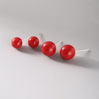 925 Sterling Silver Red Pearl Bijoux faits à la main Boucles d'oreilles Shell Pearl Boucle d'oreille pour les femmes