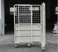 RB1002 Entrepôt Cargo Transport Électrique Galvanisé Pliant Treillis Métallique Conteneur Logistique Chariot Roulant