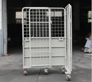 RB1002 depo kargo taşımacılığı elektrikli galvanizli katlanır tel örgü rulo konteyner lojistik haddeleme arabası
