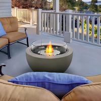 Brasero à gaz d'extérieur avec flamme réelle, en acier inoxydable, portable, autoportant, pour jardin et terrasse, sans fumée