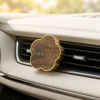 Diffuseur de parfum voiture de luxe personnalisé, bois de noyer et zinc, clip d'aération, parfum longue durée sans électricité