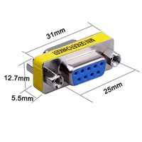 Adaptateur DB9 MINI Gender Changer RS232 Com D-Sub vers connecteur VGA mâle/femelle 9 broches