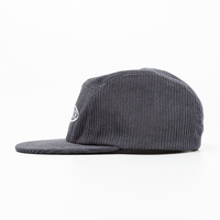 Casquette de baseball snapback en velours côtelé personnalisée avec logo brodé, fabrication sportive de haute qualité, casquette 5 panneaux à visière plate