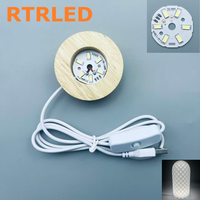 Support de Lampe LED en Bois Sculpté à la Main avec Base en Cristal, Présentoir en Résine, Veilleuse Ronde 3D Tendance Mode pour Décoration Intérieure – Vente en Gros