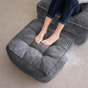 Poufs en velours côtelé d'usine OEM avec rembourrage en mousse <span class=keywords><strong>Pouf</strong></span> en peluche et peluche <span class=keywords><strong>Pouf</strong></span> de rangement Poufs de sol Repose-pieds pour le salon - Product Image 1