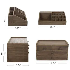 बहु प्रयोजन लकड़ी श्रृंगार सौंदर्य प्रसाधन भंडारण बॉक्स मेकअप आयोजक डेस्क आयोजक