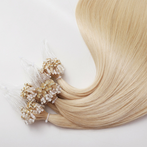 Estensioni per <span class=keywords><strong>Capelli</strong></span> con Micro Anelli, Vendita all'Ingrosso, <span class=keywords><strong>Capelli</strong></span> Umani <span class=keywords><strong>Veri</strong></span>, Colore Biondo, 100% Cuticole Allineate, Estensioni Remy con Micro Perline - Product Image 4