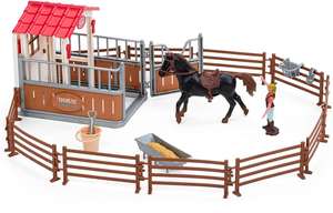 Set da gioco stabile per <span class=keywords><strong>cavalli</strong></span> con figure <span class=keywords><strong>giocattolo</strong></span> per recinzione, Set da 23 pezzi per <span class=keywords><strong>stalla</strong></span> per <span class=keywords><strong>cavalli</strong></span> per ragazzi e ragazze - Product Image 3