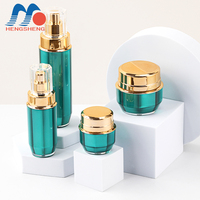 15g 30g 50g 30ml 100ml Gradient Golden Green Octogonal Edge Round Cap Cosmetic Essence Lotion Pump Bottle