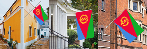 Bandera de Eritrea de 3x5 pies de poliéster con dos ojales de latón, de una sola capa, para colgar en exteriores e interiores. - Product Image 6