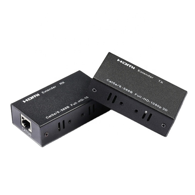 Factory Wholesale 1080P HD MI Extender 60m HDTV to RJ45 Extender Over Cat5/6 Transmitter Receiver HDTV Extender with Video