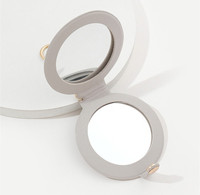 Miroir portable en cuir PU, pliable, petit miroir cosmétique