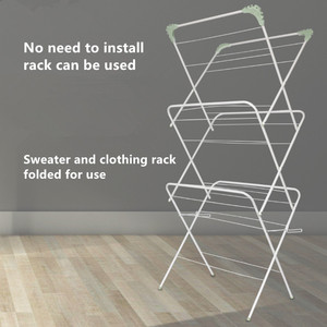 3 couches multifonctionnel bon marché intérieur et extérieur métal utilisation <span class=keywords><strong>pliable</strong></span> vêtements aérer tissu sèche-<span class=keywords><strong>linge</strong></span> vêtements serviette séchage Rack - Product Image 4