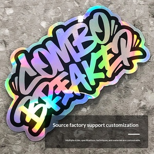 Autocollant holographique personnalisé réfléchissant arc-en-ciel découpé à la forme, autocollant stable, logo personnalisé, autocollant holographique 3D - Product Image 1